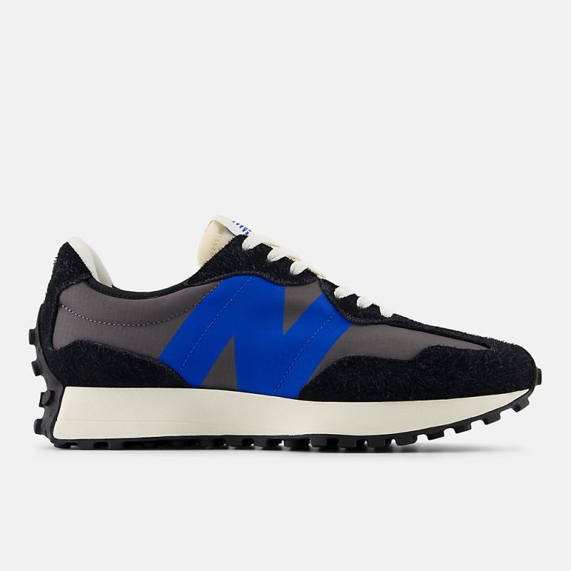 New Balance Men's 327 Shoes Black with Neo Flame