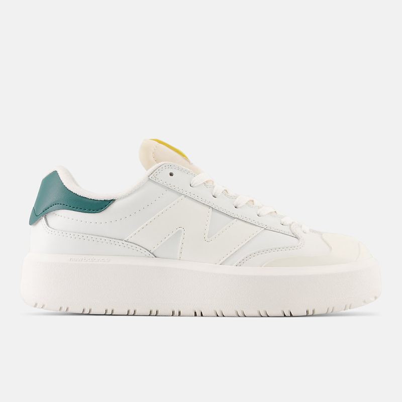 New Balance Men's CT302 Shoes White with Vintage Teal and Maize