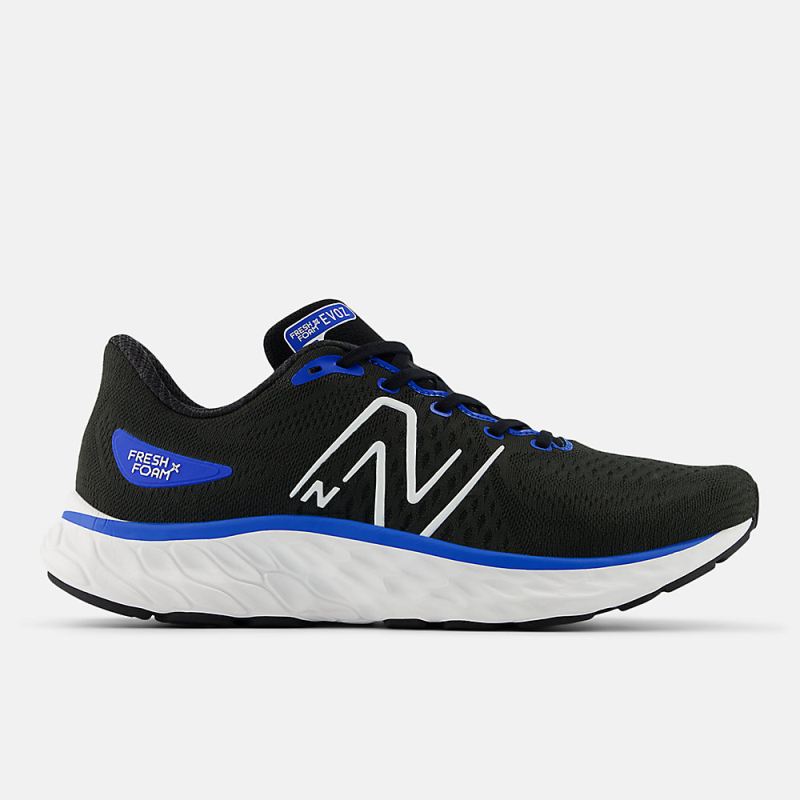 New Balance Men's Fresh Foam X EVOZ v3 Shoes Black with Blue Oas