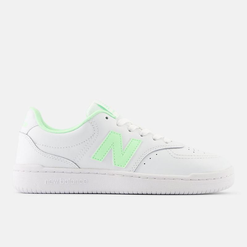 New Balance Women's 80 Shoes White with Mint Green