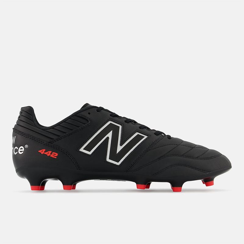 New Balance Men's 442 PRO FG V2 Shoes Black with Red and White