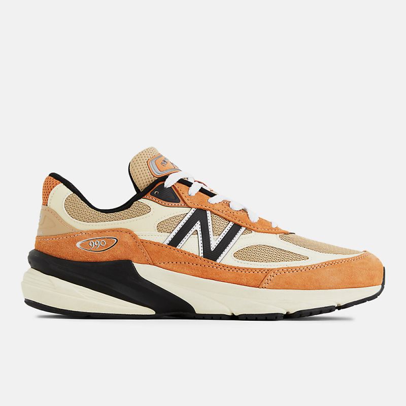 New Balance Men's Made in USA 990v6 Shoes Sepia with Orange