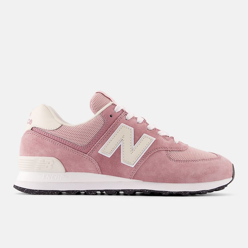 New Balance Women's 574 Shoes Rosewood with Linen