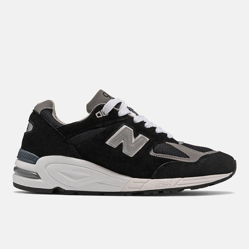 New Balance Men's MADE in USA 990v2 Core Shoes Black with White