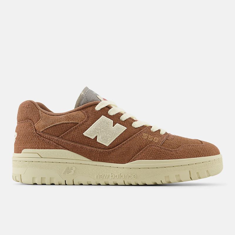 New Balance Men's 550 Shoes Pecan with Crimson