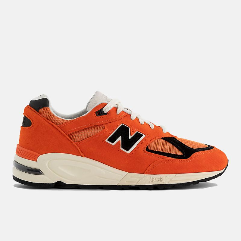 New Balance Men's MADE in USA 990v2 Shoes Marigold with Black