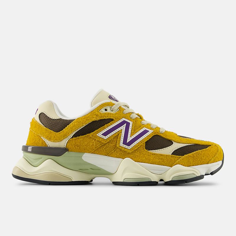 New Balance Women's 9060 Shoes Butterscotch with Dark Mushroom a