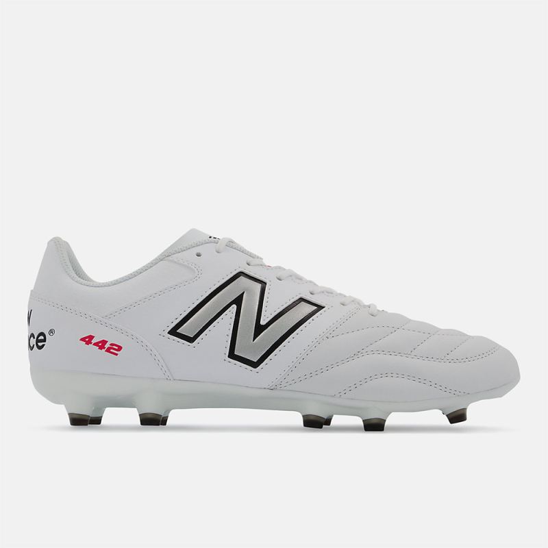 New Balance Men's 442 V2 TEAM FG Shoes White with Black