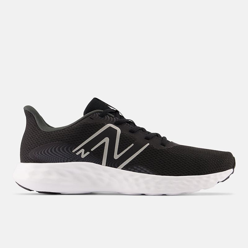 New Balance Men's 411v3 Shoes Black with Dark Silver Metallic