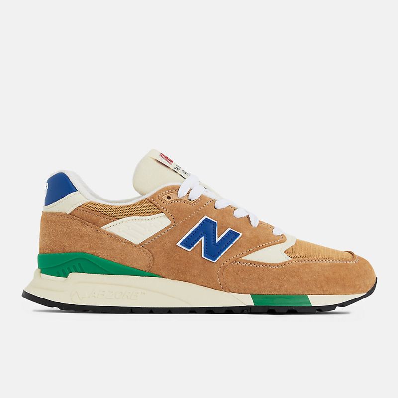 New Balance Men's Made in USA 998 Shoes Orange with Royal