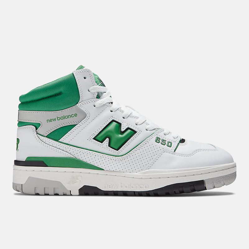 New Balance Men's 650 Shoes White with Green