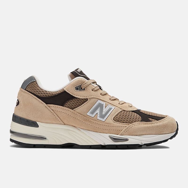 New Balance Men's Made in UK 991v1 Finale Shoes Pale Khaki with