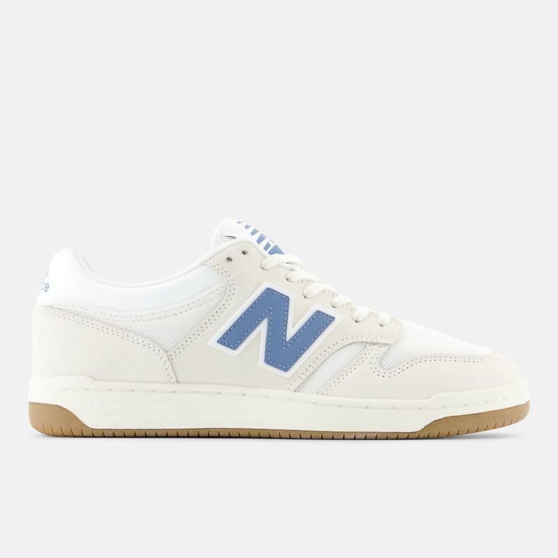 New Balance Men's 480 Shoes Sea Salt with White and Heron Blue