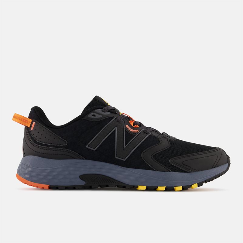 New Balance Men's 410v7 Shoes Black with Grey and Orange