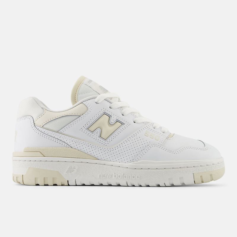 New Balance Women's 550 Shoes White with Linen