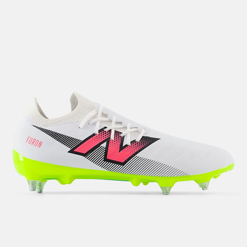 New Balance Women's FURON DESTROY SG V7+ Shoes White with Hi-lit